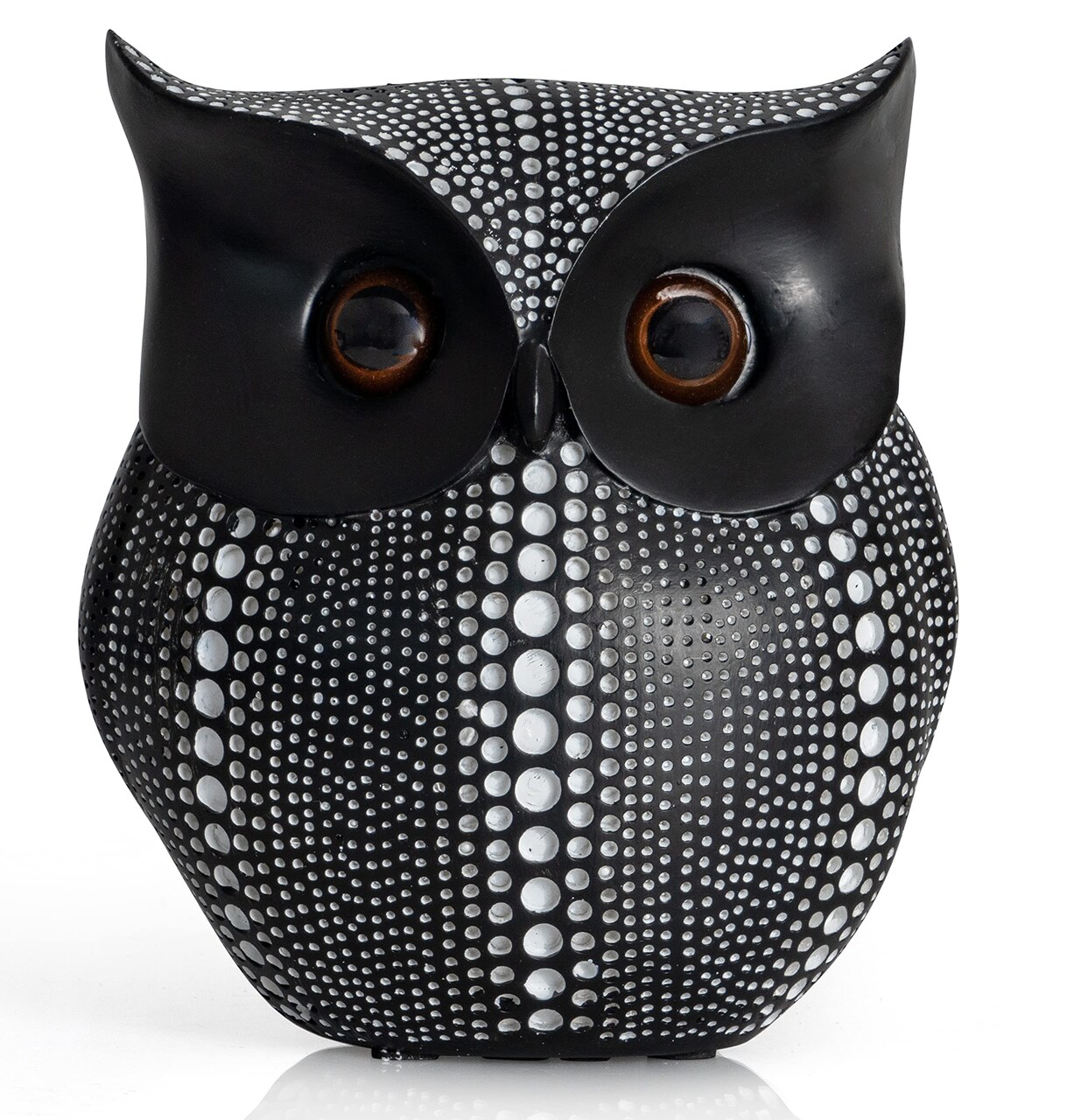 Ornativity Black Owl Statue Figurine - Animal Sculpture Home Decoration for Bedroom Living Room Kitchen Office Bathroom House Decor Figurines